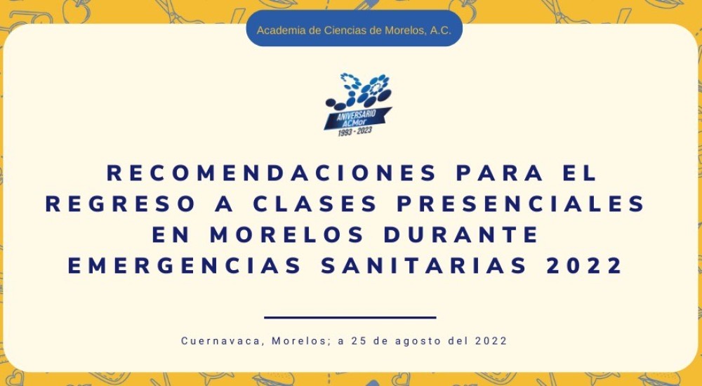 Recomendaciones para un regreso a clases seguro en Morelos